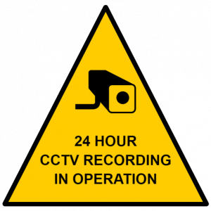 CCTV sign 24 hours recording - triangle