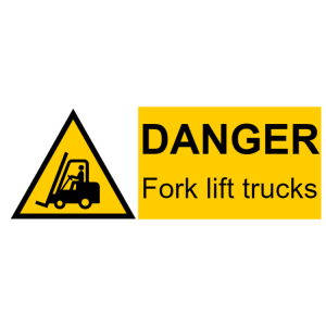 Danger - forklifts operating